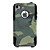  Estuche de Camuflaje de Silicona y Carcasa PC para iPhone 4 e iPhone 4S - Verde
