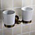  Antique Brass Ti-PVD Finish Wall-mounted Double Toothbrush Holder