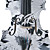  Kinglos - (HB-1310) 4/4 Black-White Flowers Design Solid Spruce Violin Outfit
