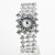  Frauen stilvolle Legierung analoge Quarz-Armbanduhr (Silber)