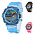  los hombres de múltiples funciones de caucho analógico digital multi-movimiento de reloj de pulsera con la banda transparente (colores surtidos)