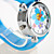  Children’s Flower Style Silicone Analog Quartz Wrist Watch with Flashing LED Light (Blue)