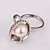  magnifique en or 18 carats grande perle anneau de mode de cristal