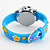  Children’s Flower Style Silicone Analog Quartz Wrist Watch with Flashing LED Light (Blue)