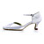  Satin Chunky Heel Square Toe With Ruffles Wedding Bridal Shoes (More Colors)