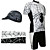  bicicleta trajes babero con calentadores de cabeza y el brazo (blanco y negro)