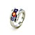  Three Top Cubic Zirconia Fashion Ring With 18K Gold Platted
