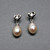  14k White Gold Pink 10.5 - 11mm AA FW Pearl Necklace And Earrings Set