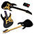  Derulo - Ambilight ledede indlagt FRET-markører elektrisk guitar med pose / rem / picks / kabel / whammy bar / batteri