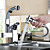  Centerset Contemporary Two Spouts Kitchen Faucet(Chrome Finish)