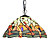  60W 1 - Light Glass Tiffany Pendent Light with Electroplated Finish