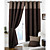  (Two Panels) Brown Solid Classic Energy Saving Curtains