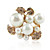  Gorgeous Platinum Plated/Rose Gold Plated Flower Shape Pearl Ring(More Colors)