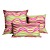  conjunto de 3 rosa listrado de poliéster capa de travesseiro decorativo