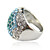  Charming Platinum Plated Round Blue Crystal Ring
