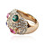  Charming Rose Gold Plated Round Multicolor Crystal Ring