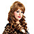  Capless Long Brown Curly High Quality Synthetic Japanese Kanekalon Side Bang Wigs