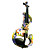  Kinglos - (DSZA-1101) Ebony Parts Electric Violin with Case/Rosin/Bow/Headphone/Cable (Water-lily Design)