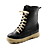  Leatherette Flat Heel Ankle Boots Inner Height Increasing With Lace-up Party/Evening Shoes (More Colors)