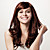  Capless Long Body Wave Brown Synthetic Wig Side Bang