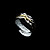  Elegant Silver Plated Mujeres de plumas de oro de la joyería conjunto incluyendo el collar, anillo, pulsera, pendiente
