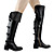  Leather Low Heel Over The Knee Boots With Zipper / Bowknot Party / Evening Shoes