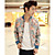  jaqueta masculina estande floral impressão gola