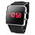  Unisex Silicone Style Sports Red LED Wrist Watch (Black)