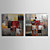 Hand-painted Abstract Oil Painting with Stretched Frame - Set of 2