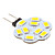  Lâmpada de Foco LED Branco Quente G4 4.5W 9x5630 SMD 400-430LM 3000-3500K (12V)