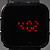  Unisex Jumbo Silicone Band Sports Square Mirror LED Wrist Watch - Black