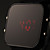  Unisex Jumbo Silicone Band Sports Square Mirror LED Wrist Watch - Black