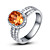  Charming 925 Sterling Silver Platinum Plated Birthstone Ring(More Colors)