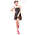  ZHI YUAN Strapless Gather Floral Print Swing Dress(Excl.Belt)(More Colors)