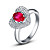  Elegant 925 Sterling Silver Platinum Plated Heart Design Birthstone Ring(More Colors)