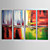  Met de hand geschilderde abstracte olieverf met gestrekte frame - set van 4