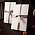  Simple Design Tri-folded Wedding Invitation With Grey Ribbon (Set of 50)