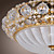  Luxuriant Modern Crystal Beads Flush Mount With 3 Lights Golden Finish