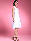  A-line V-neck Knee-length Lace Satin Mother of the Bride Dress