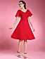  A-line Princess V-neck Knee-length Chiffon Mother of the Bride Dress