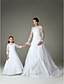  Fairy A-line Floor-length Satin Organza Lace Flower Girl Dress / First Communion Dress (HSX635)