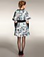  ts afdrukken ronde kraag half mouw jas