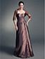  A-line Sweetheart Floor-length Taffeta Satin Mother of the Bride Dress With A Wrap