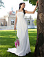  Sheath/ Column Straps Sweep/ Brush Train Chiffon Wedding Dress