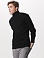  Men's Whole Ribbed Turtleneck Cashmere Pullover
