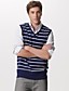  Men's Striped Cashmere V-Neck Sweater Vest