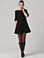  Cotton / Double Breasted Half Sleeves Round Neckline Pleated Dress / Women's Dresses (FF-B-BJ1058016)