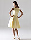  A-line Square Knee-length Satin Bridesmaid/ Wedding Party Dress