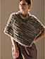  aito kani turkis / kettu fringed turkista poncho / huivi