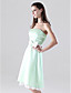  A-line Strapless Knee-length Satin Lace Bridesmaid/Homecoming Dress